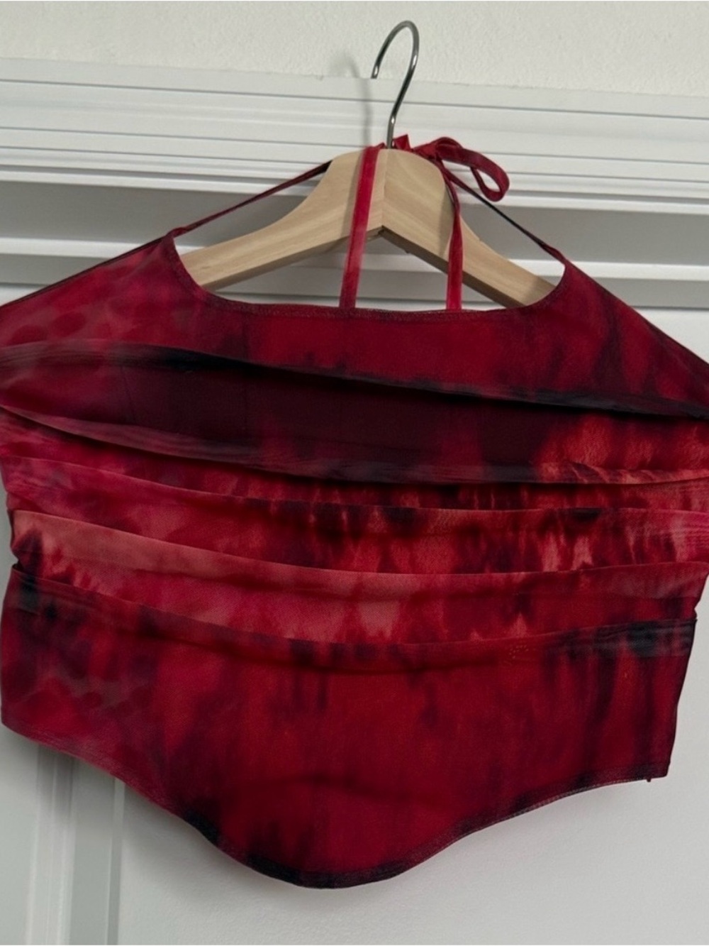 I.AM.GIA Red Tie-Dye Halter Crop
